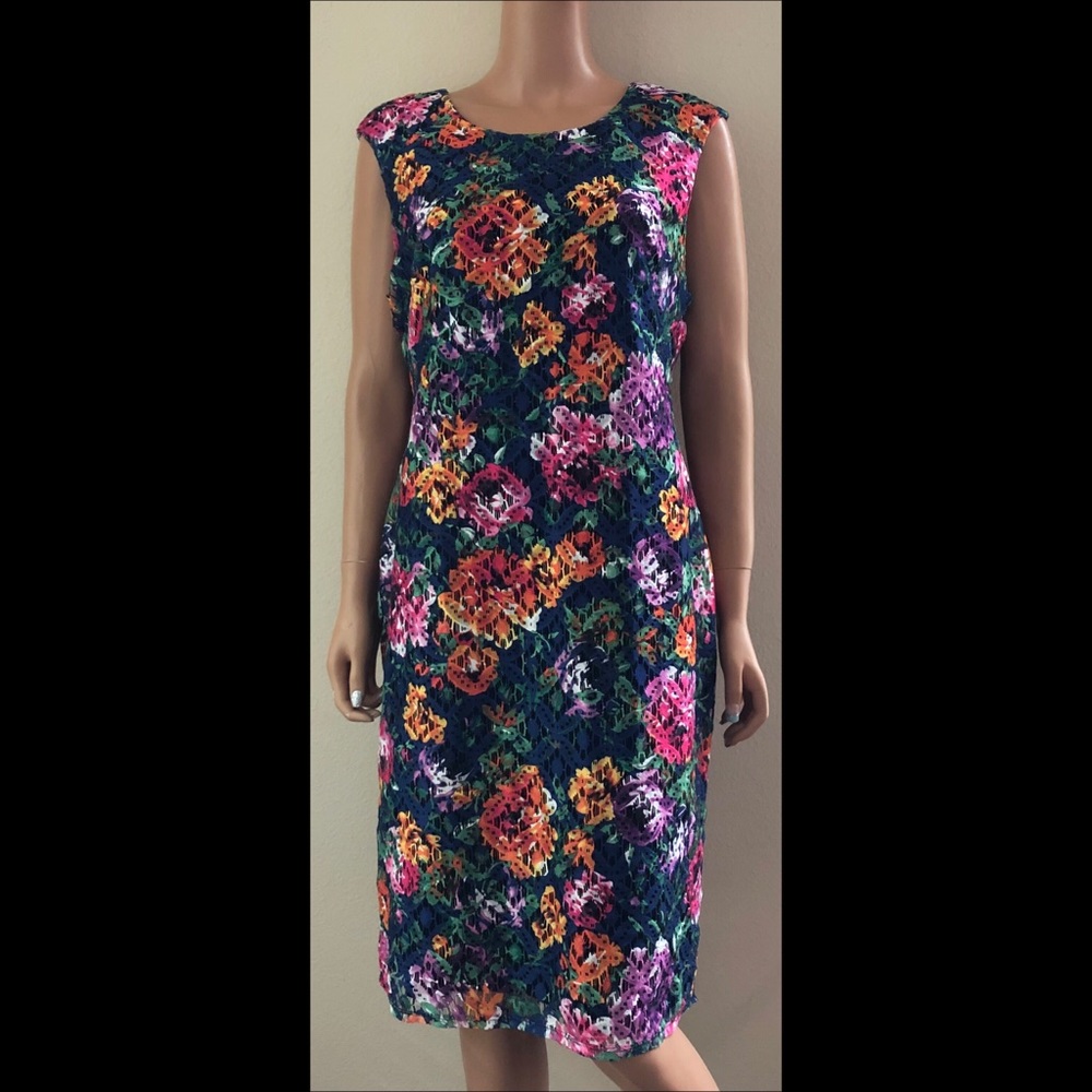 Colorful Lace Floral Party Dress